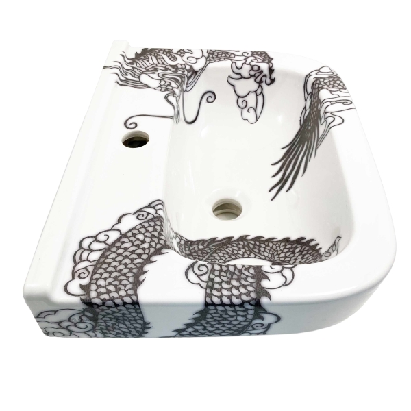badkamer wastafel met dragon design van ontwerper Esther Derkx