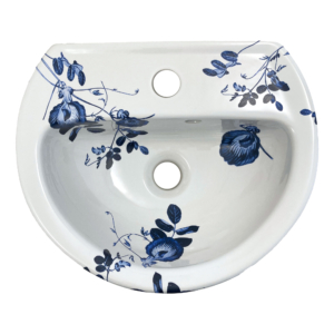 midi toiletfontein met een Delftsblauw bloemendesign